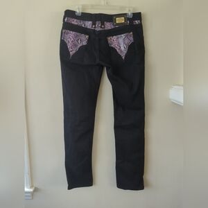 COOGI Jrs.Sz 11/12 Black And Purple Faux Snake Skin Straight Leg Y2K/90s Vintage